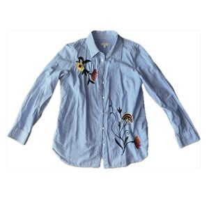 Talbots floral embroidered shirt